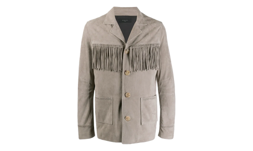 Fringe Suede Jacket "Grey" Y0M04208SU GRY