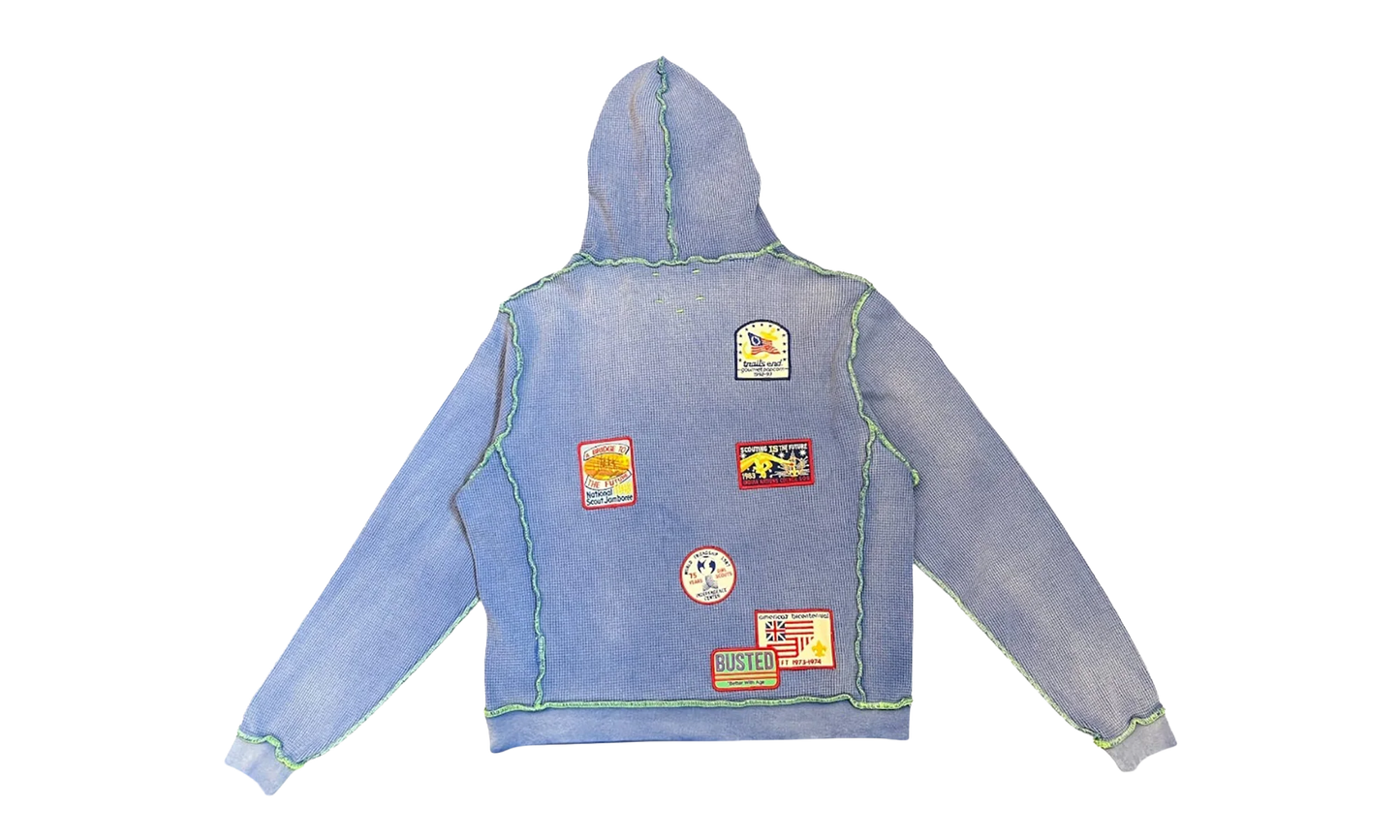 Gentlemen's Waffle Hoodie "Blue" BWA84