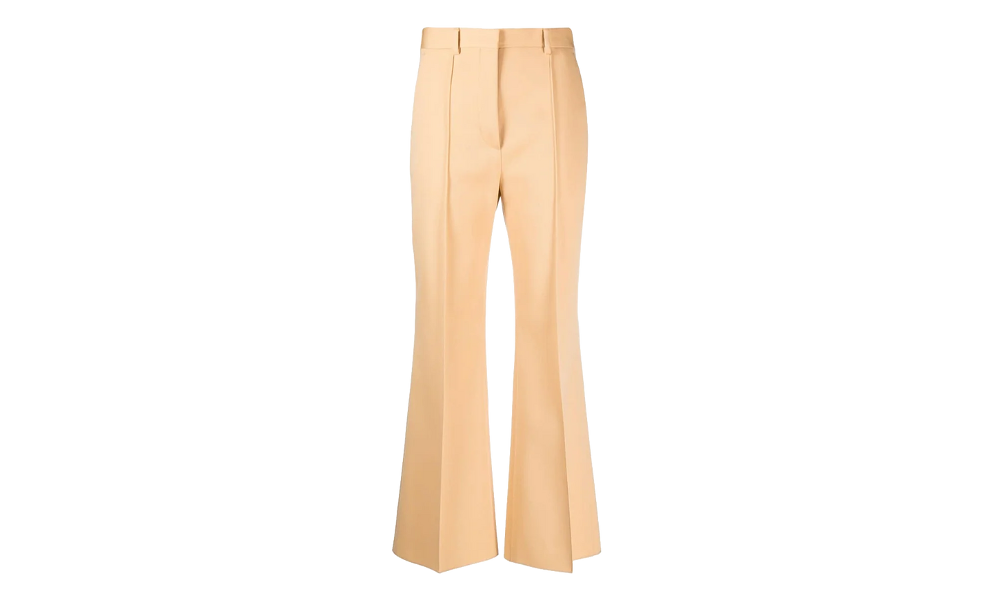 VIRGIN WOOL FLARED TROUSERS "EGGSHELL" RW TR0014 4885 P23 004