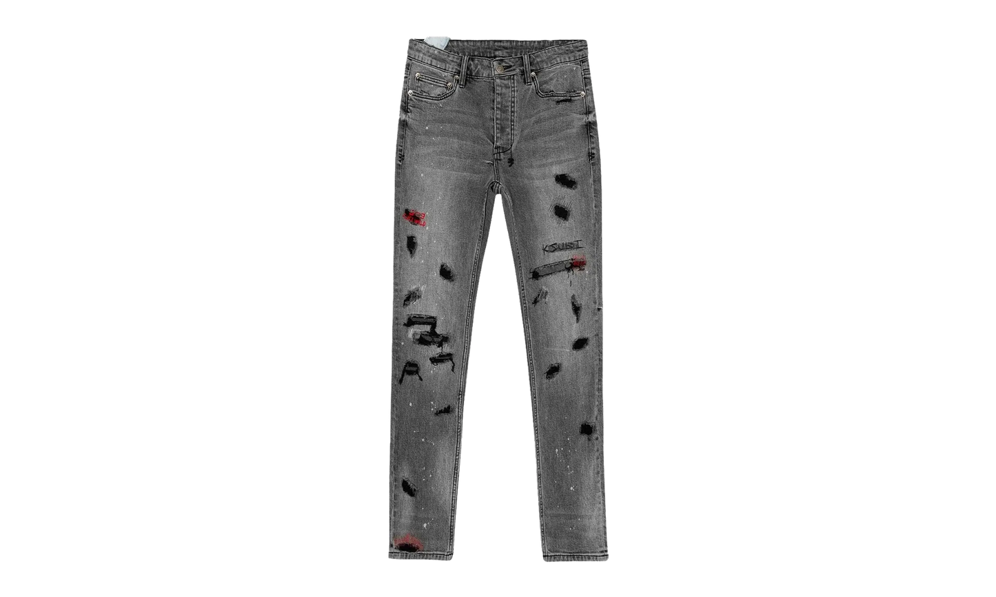 Ksubi X Juice Wrld Chitch Trashed Devil Jeans "Grey" 34BYF1RS