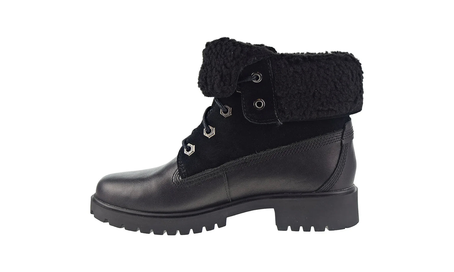 Jayne WP Fleece Fold Down Boot WMNS "Black Full Grain Leather" TB0A1SGK