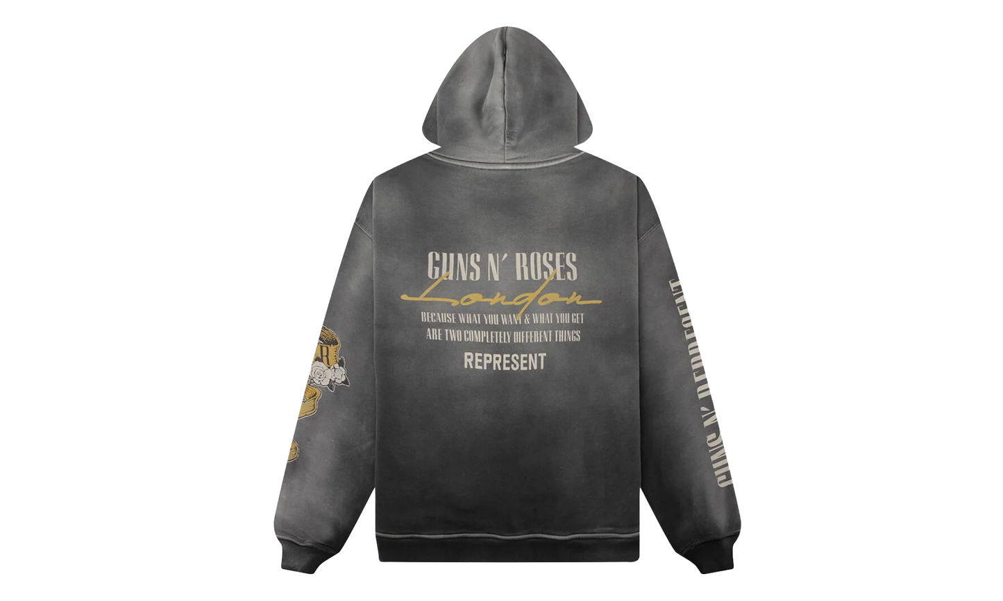 Represent Guns N' Roses Cross Zip Hoodie "Stained Black" MLM100760 04