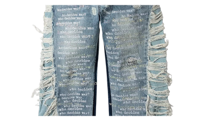 Ultra Flare Scripture Denim Jeans "Blue" EBGLDWUV