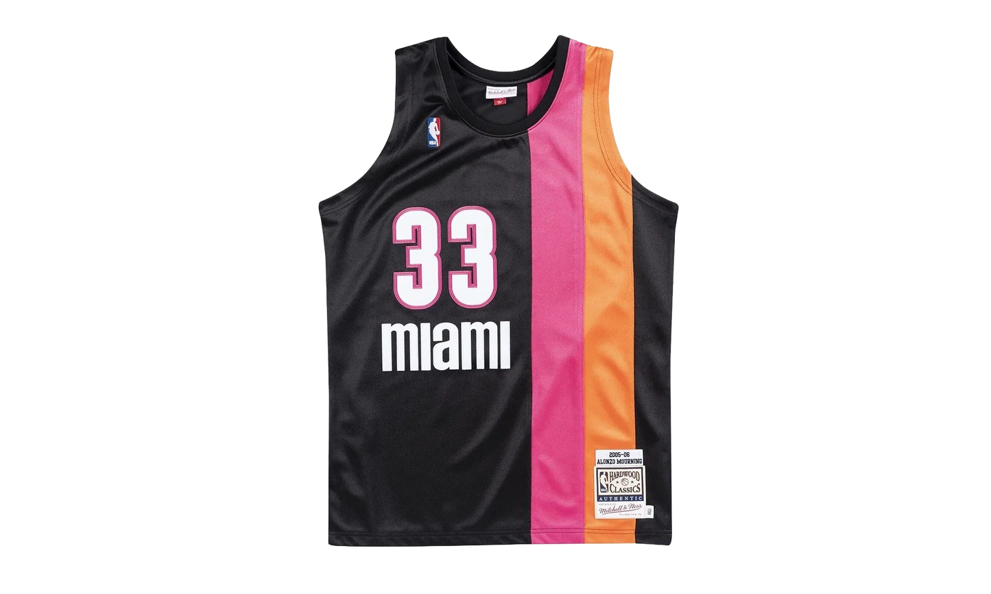 NBA Alonzo Mourning Authentic Jersey "2005-06 Miami Heat Alternate - Black" AJY4EL18032 MHEBLCK05AMO