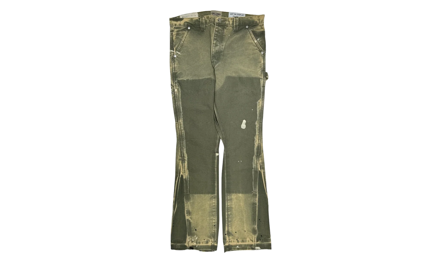 LA Flare Carpenter Pants Paint Splatter "Moss Multi" GDCLFMC