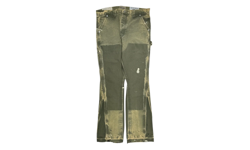 LA Flare Carpenter Pants Paint Splatter "Moss Multi" GDCLFMC