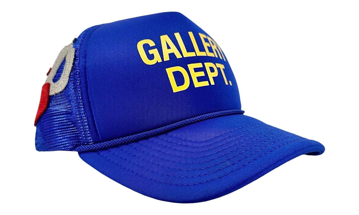 Logo Trucker Hat (4 G Patch Custom) "Blue Yellow" Qw