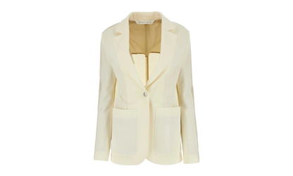 Side Stripe Detailed Blazer Suit Jacket "Cream" PWEN013F23FAB001