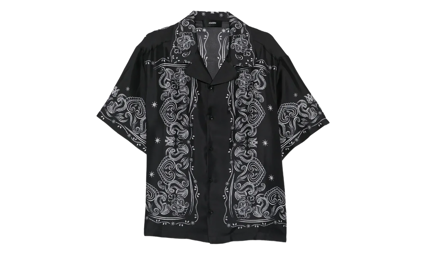 Bandana Paint Bowling Shirt "Black" AMTOSH1049 001