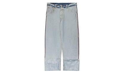 Turn Up Rhinestone Trousers "Blue" AK1003AUZ