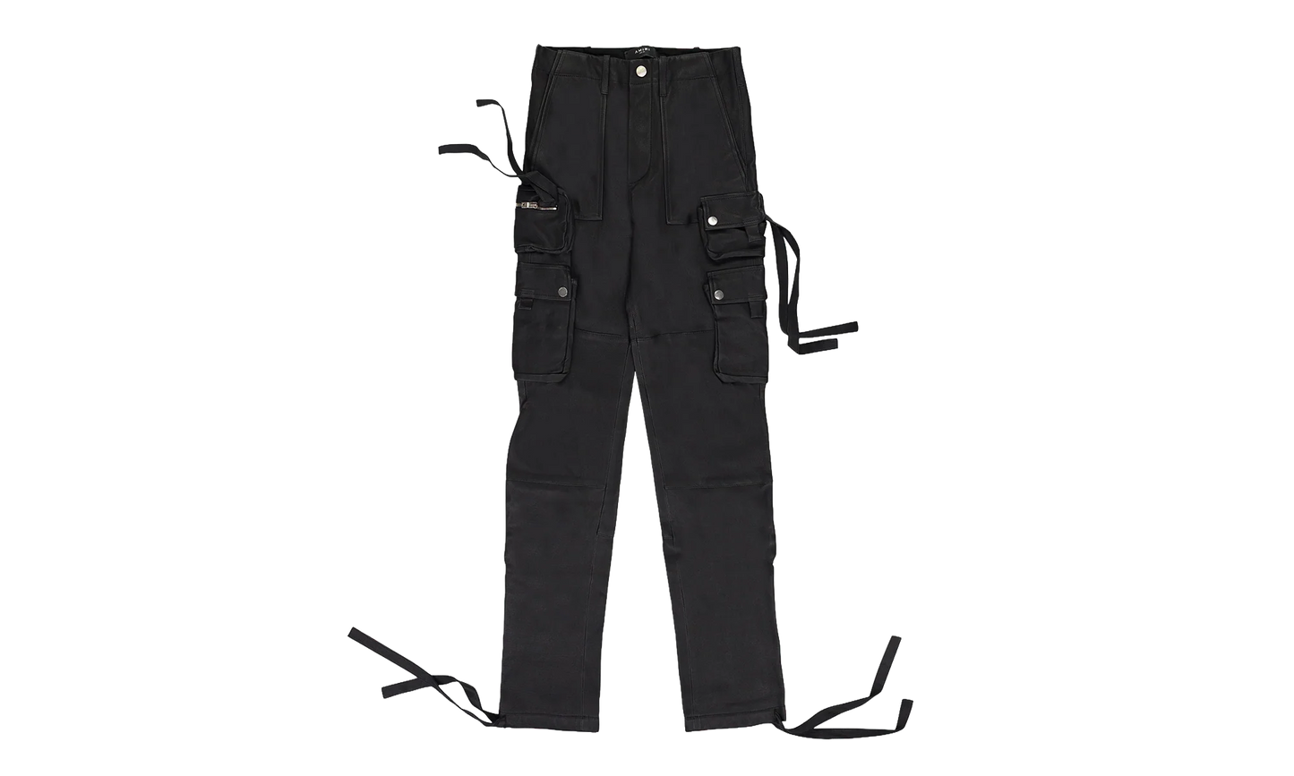 Tactical Leather Cargo Pants "Black" PS22MLP003_Black