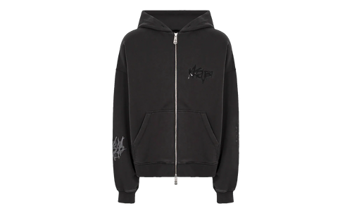 Ksubi Graff Ekcess Zip Thru Hoodie "Faded Black" MPS26FL005