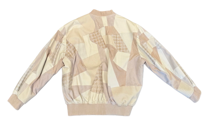 Leather Patch Oversize Bomber Jacket "Alabaster" AMOUJA1073 271