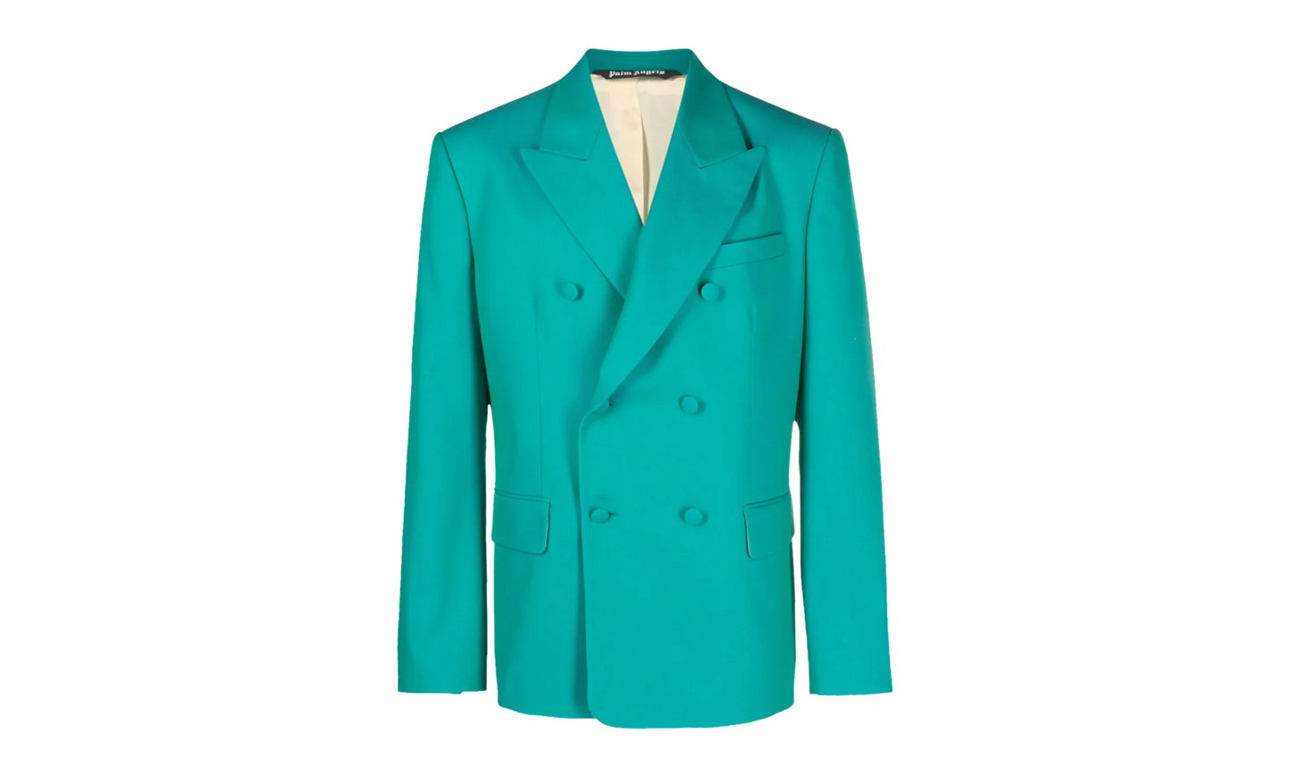 Sonny Double Breasted Blazer "Turquoise" PMEN026S23FAB001 TUR