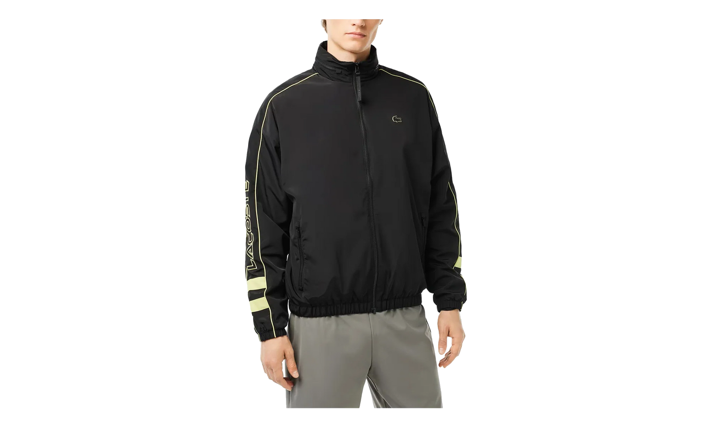Contrast Water Resistant Zipped Taffeta Jacket "Black / Yellow" BH1607 6TV