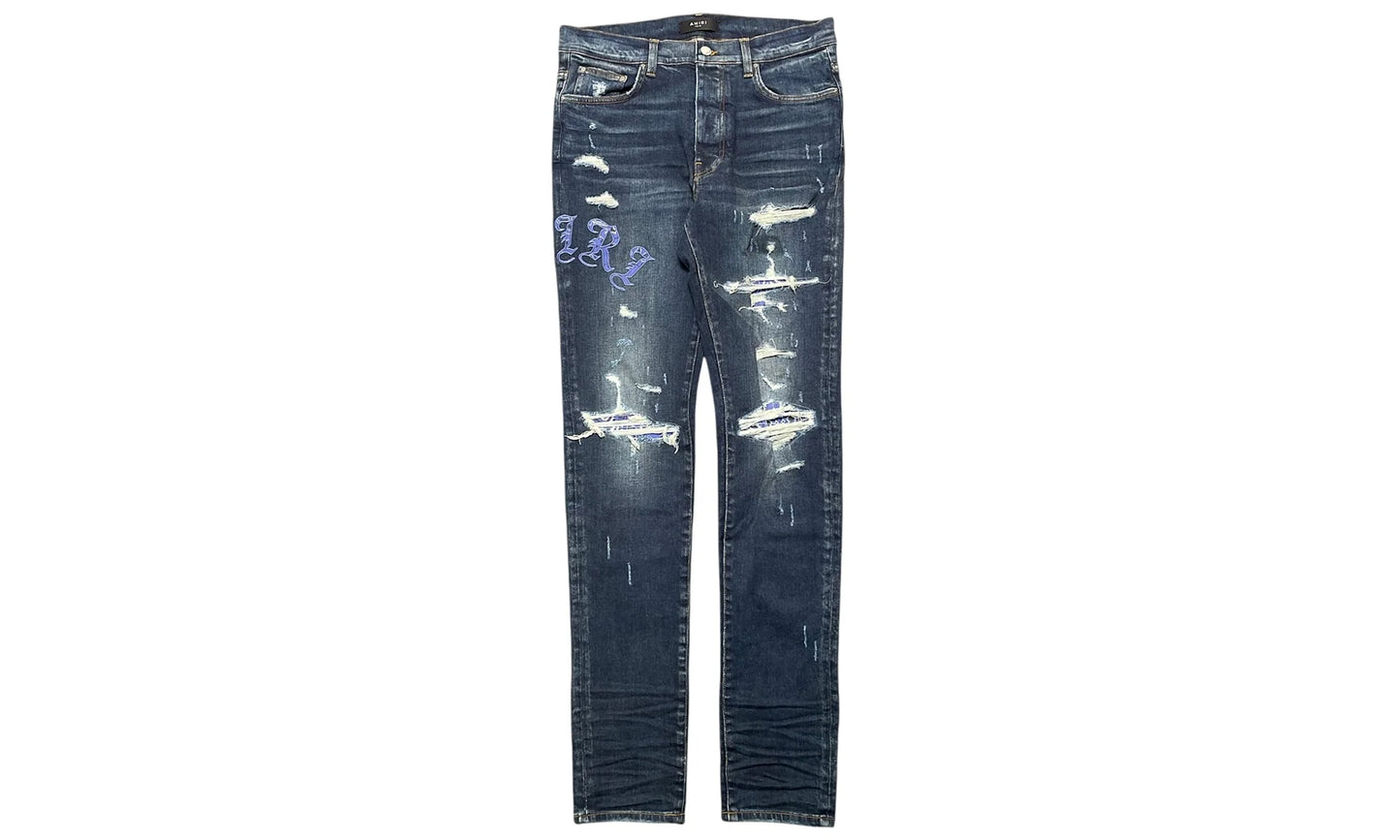Old English Logo Bandana Patch Jeans "Deep Classic Indigo Multi" PS22MDS148 403