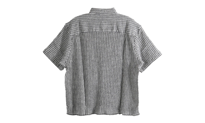 Crinkled Check Short Sleeve Shirt "BLACK" 1110371 BLAC