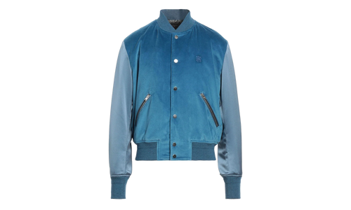 Velvet Satin Bomber Jacket "Blue" MOS017 420