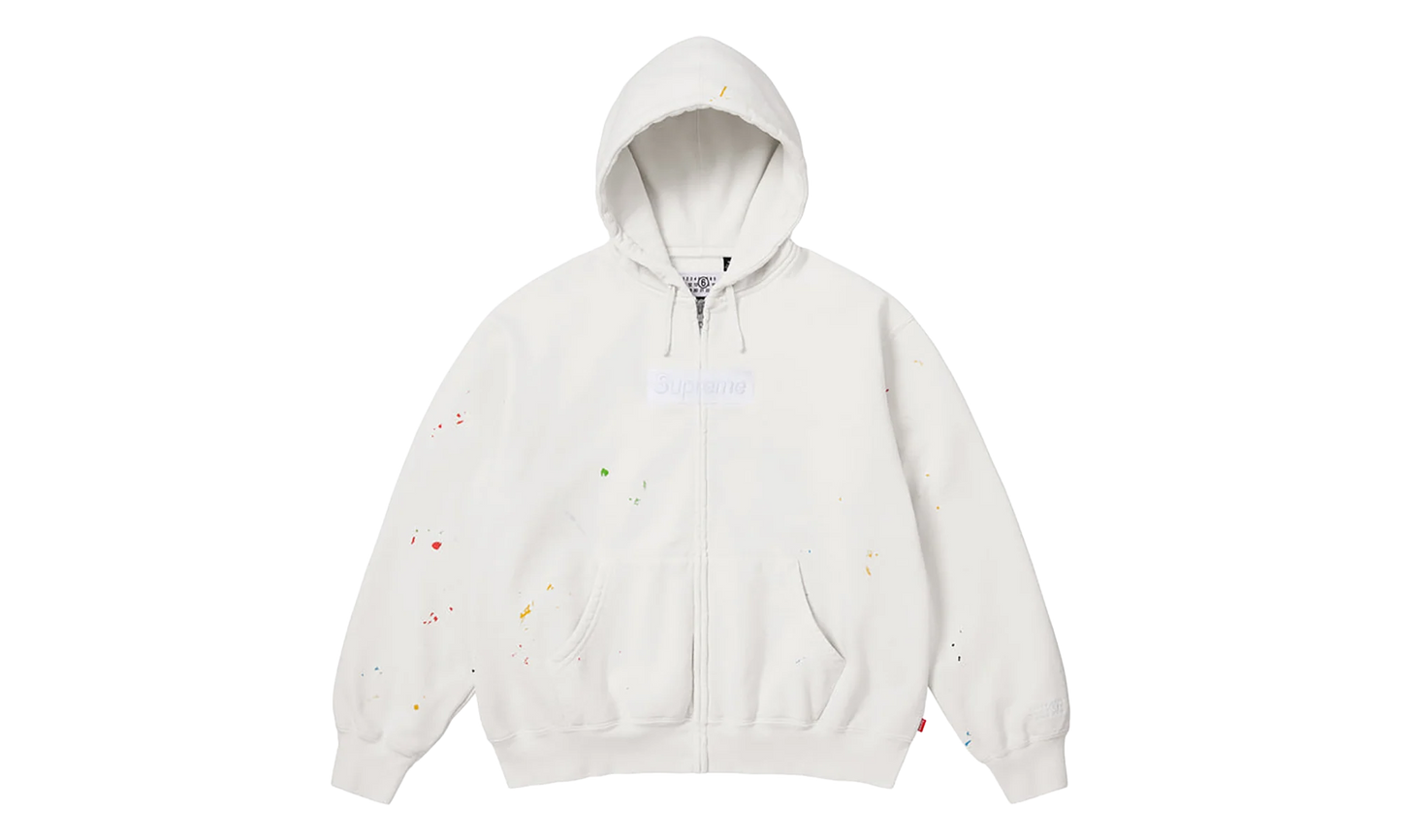 MM6 Maison Margiela Box Logo Zip Up Sweatshirt "SS26 - White" SU27171