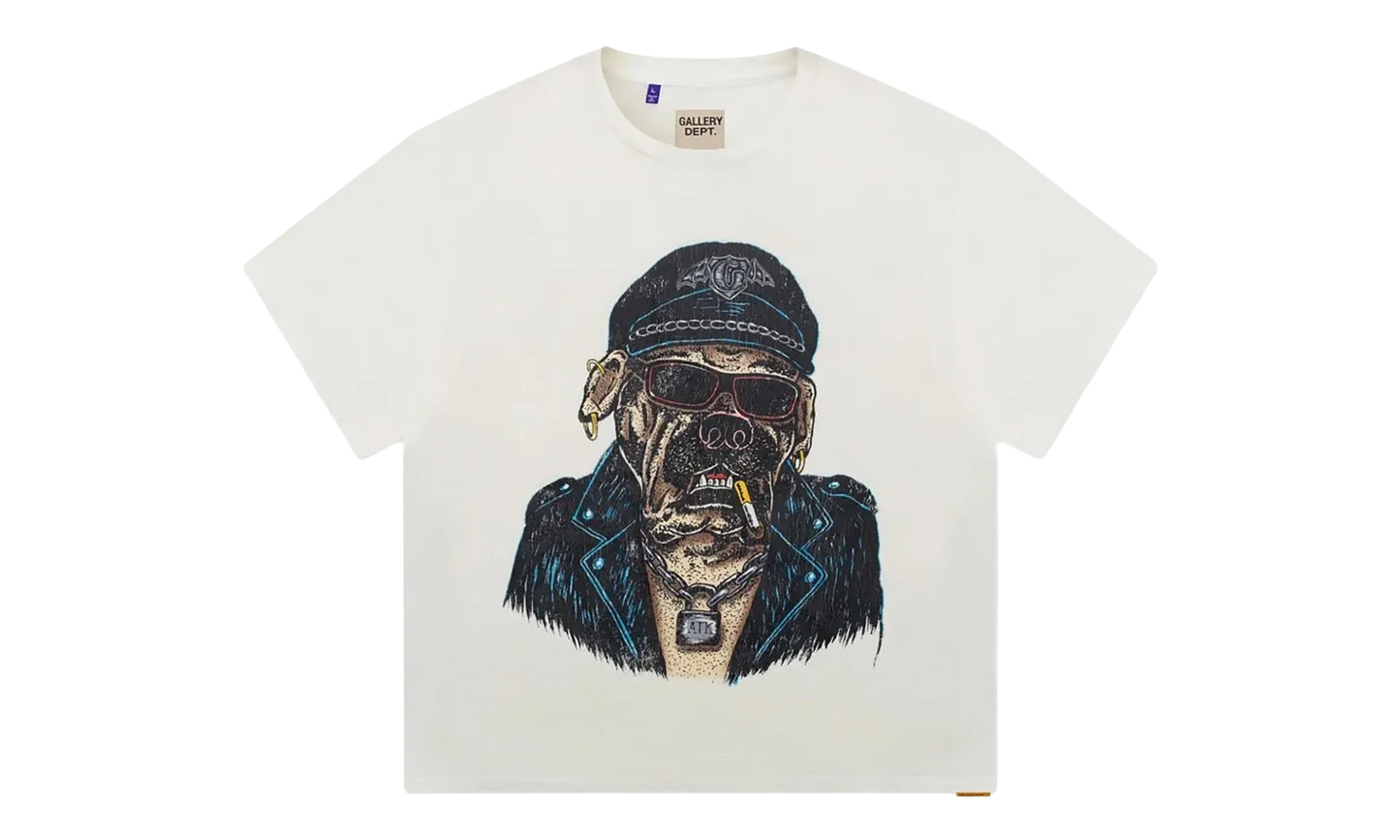 Oct Biker Dog Tee "Light Archival White" GD102