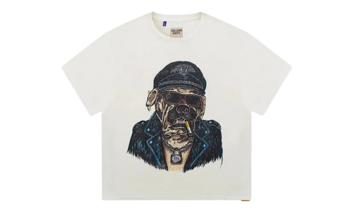 Oct Biker Dog Tee "Light Archival White" GD102