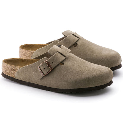 Boston Soft Footbed Suede Leather in Taupe