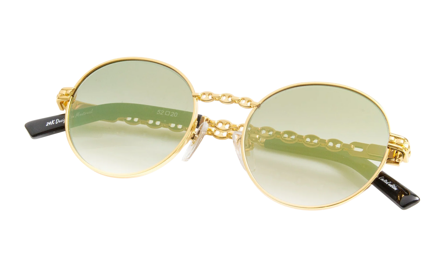 508 Mariner 24KT "Yellow Gold / Moss Green Gradient Flash Gold" MN582 0004 19D2