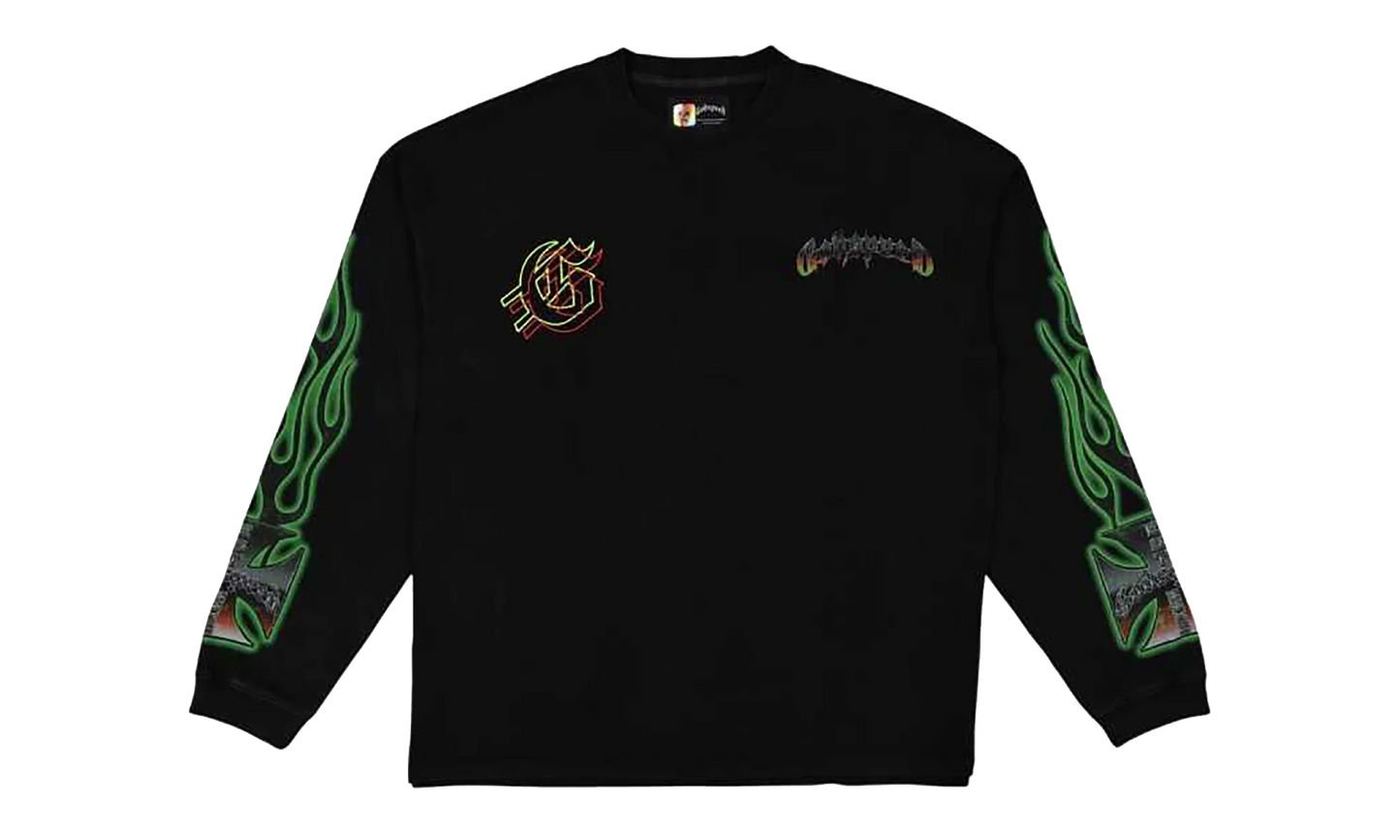 Biker Nation Long-Sleeve T-Shirt "Black Wash" GS148