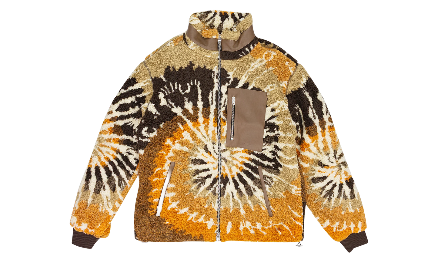 Tie Dye Polar Track Jacket "Orange And Black" PS22MKF014_666