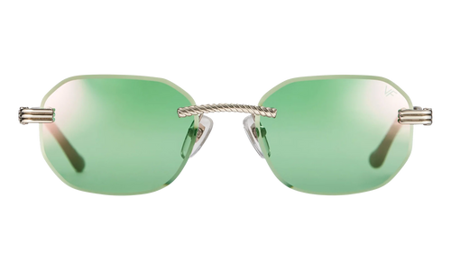 Hustler Rimless Drill Mount 24KT "White Gold / Powder Green Flash Purple" DMHU2 0050 44D2