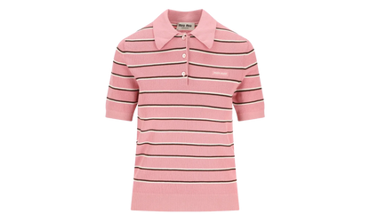 Striped Cotton Knit Polo Shirt WMNS "Pink" MMLB35 183M F0028