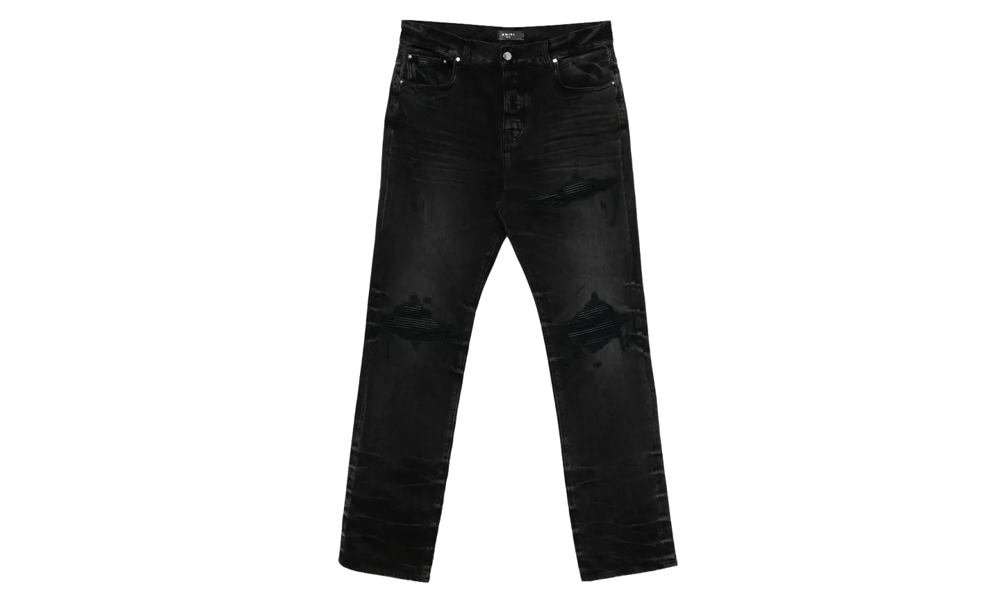 Leather Straight MX1 Jean "Vintage Black" AMDNGH1086 097