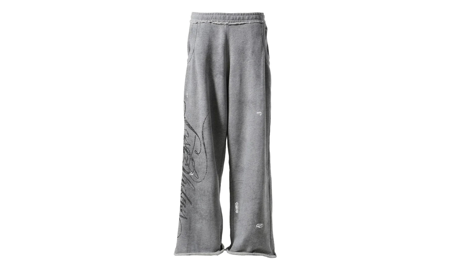 Distressed Script Sweatpants "Grey" 10062659