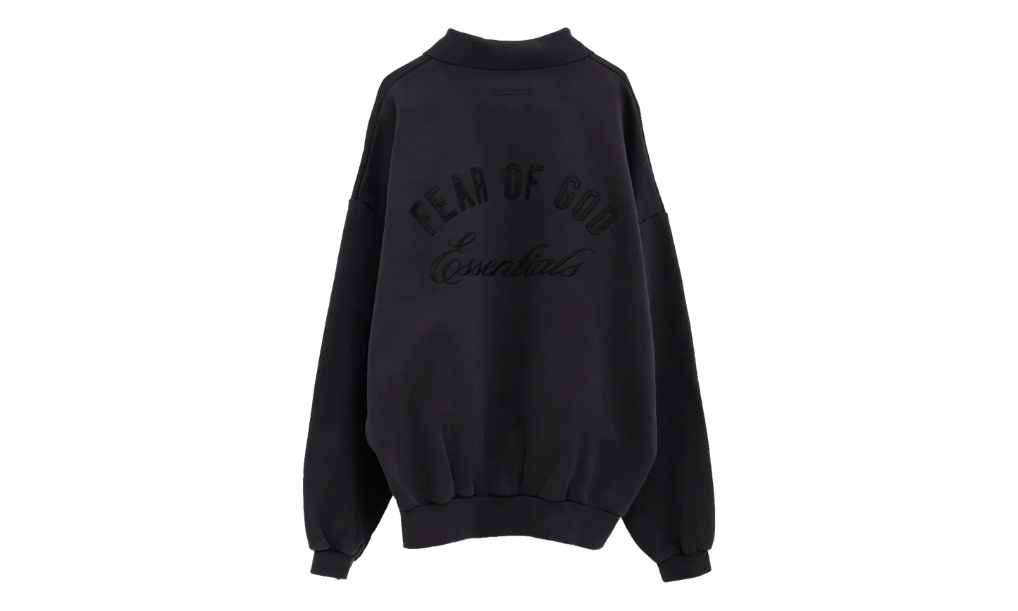 Embroidered Classic Polo Sweatshirt "Vintage Black" 192HO252042F
