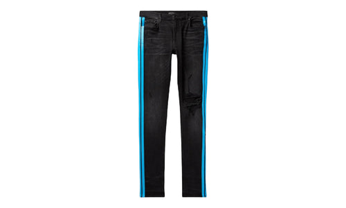 Broken Track Jeans "Aged Black Neon Blue" MBTRJ BKN ANB