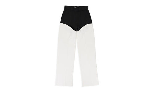 CUT OUT MOTO STRAIGHT PANTS "BLACK/WHITE" RHSS22PA003131190119