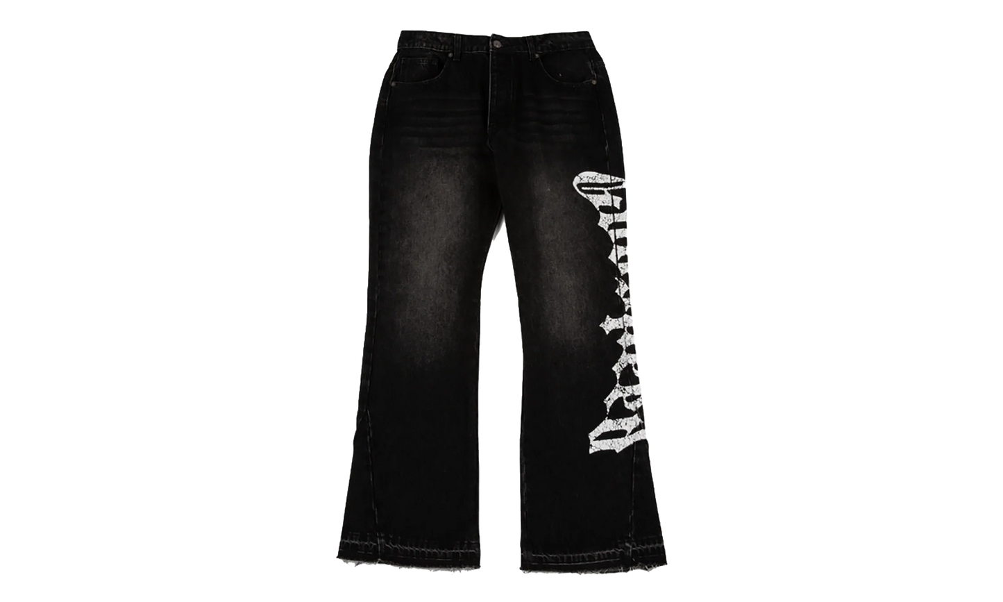 OG Logo Flared Denim Jeans "Grey Wash" GS116