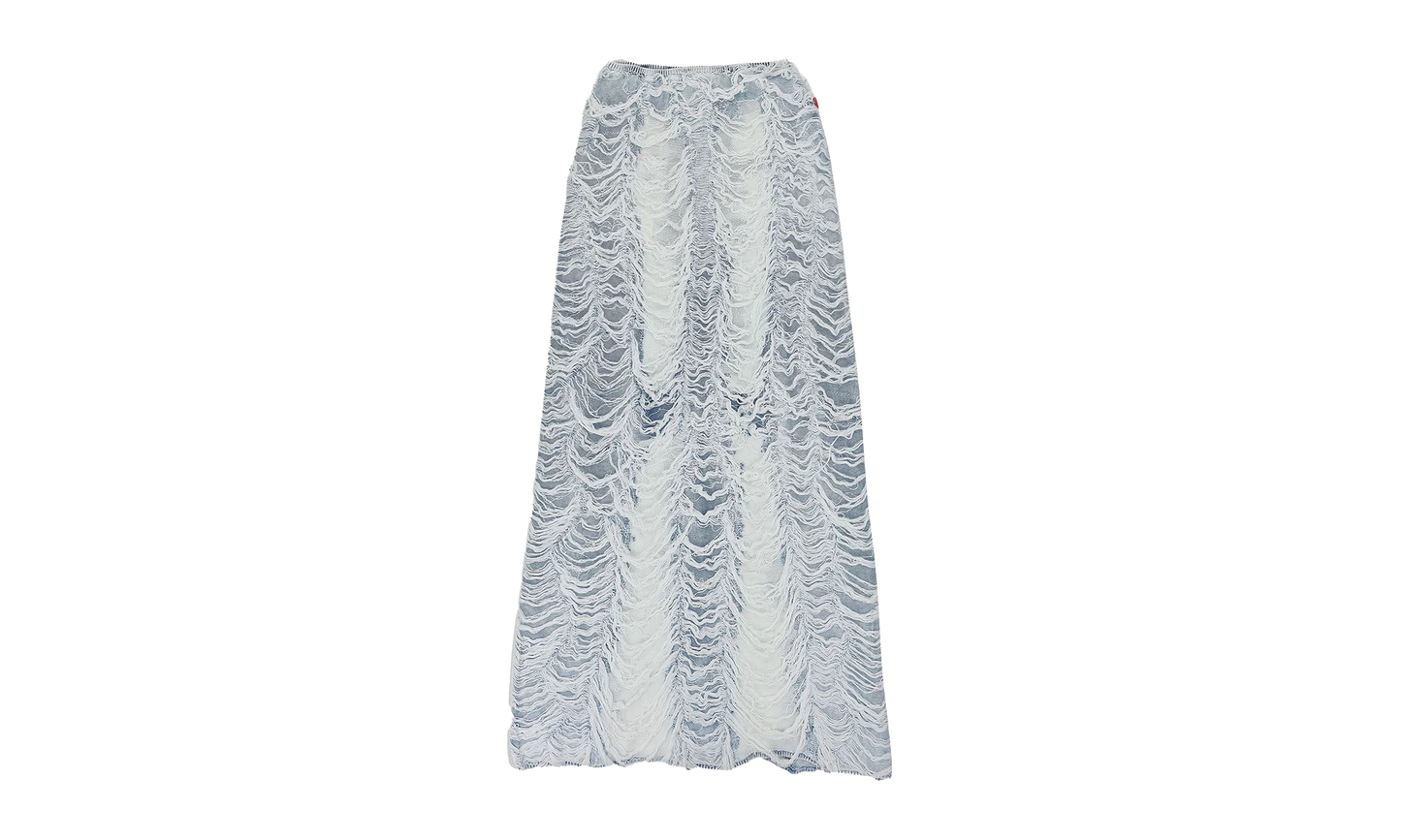 DENIM SHREDDED LONG SKIRT BLUE "Blue" A139350BNCG8NY
