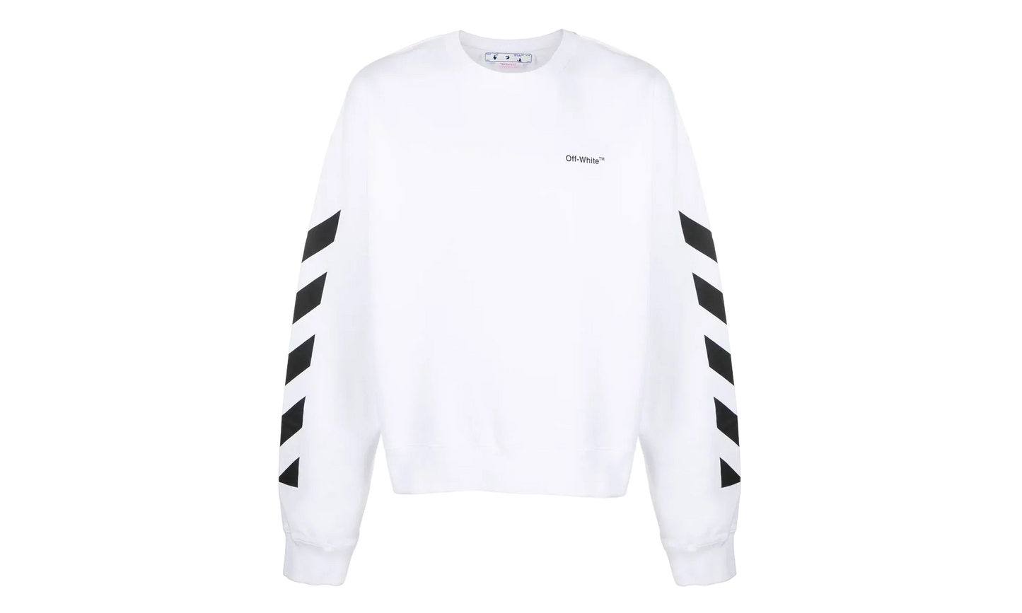 Diagonal Helvetica Oversized Sweatshirt "White" OMBA058C99FLE0010110