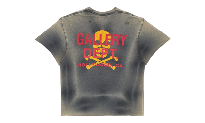 Zip Logo Short Sleeve Tee Shirt "Washed Black Yellow Red" ZPT 1000