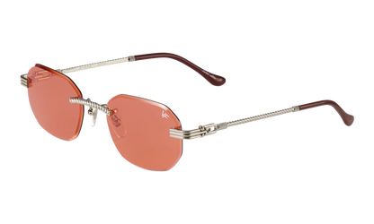 Hustler Rimless Drill Mount 24KT "White Gold / Blood Orange" DMHU2 0048 44C5