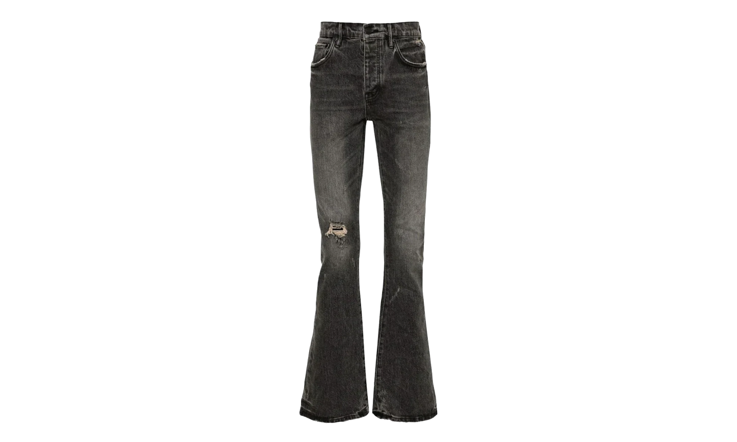 Vintage Flare Blowout Denim Jeans "Light Black" P004 VFLB324