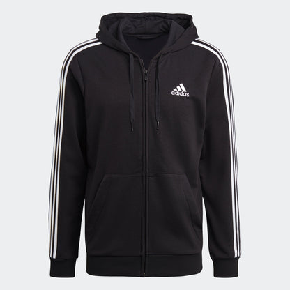 Men's adidas Essentials French Terry 3-Stripes Full-Zip Hoodie