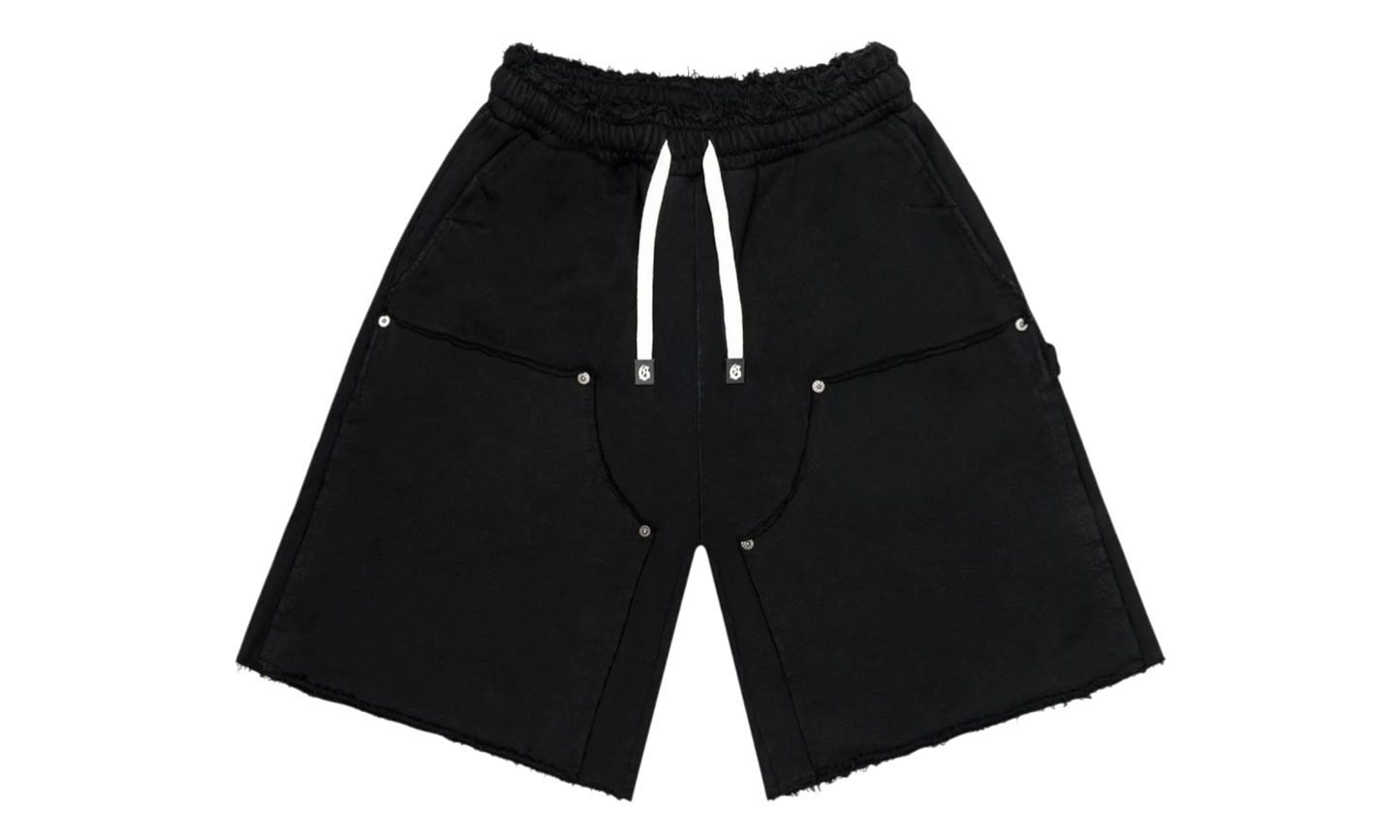 Distressed Carpenter Flat Shorts "Black" GS169