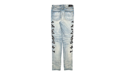 Maxfield Exclusive Leather Patch Bones Jeans "Original Indigo Black" AMELPBJOI