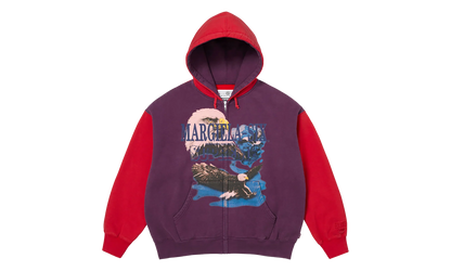 MM6 Maison Margiela Eagle Zip Up Hooded Sweatshirt "SS26 - Purple / Red" SU27174