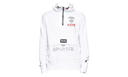 AAPE Logo Half-Zip Hoodie "White" 211547M202021