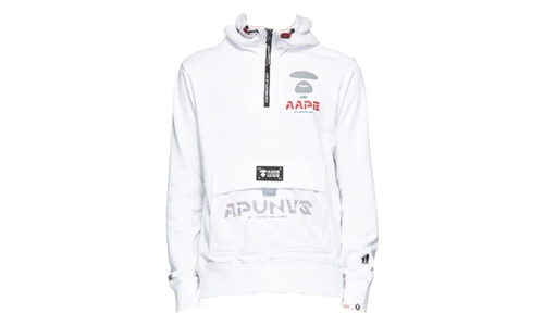 AAPE Logo Half-Zip Hoodie "White" 211547M202021