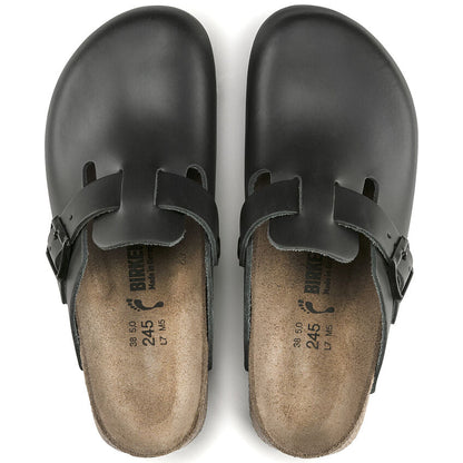 Boston Leather Super Grip Classic Footbed Clog in Black