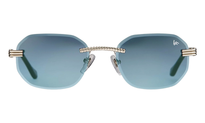 Hustler Rimless Drill Mount 24KT "White Gold / Grape Blue" DMHU2 0053 42A7